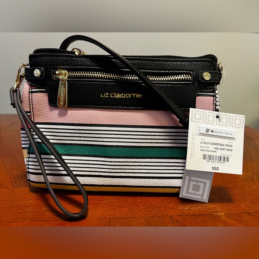 Liz Claiborne Elly Convertible Bag in Venetian Stripe